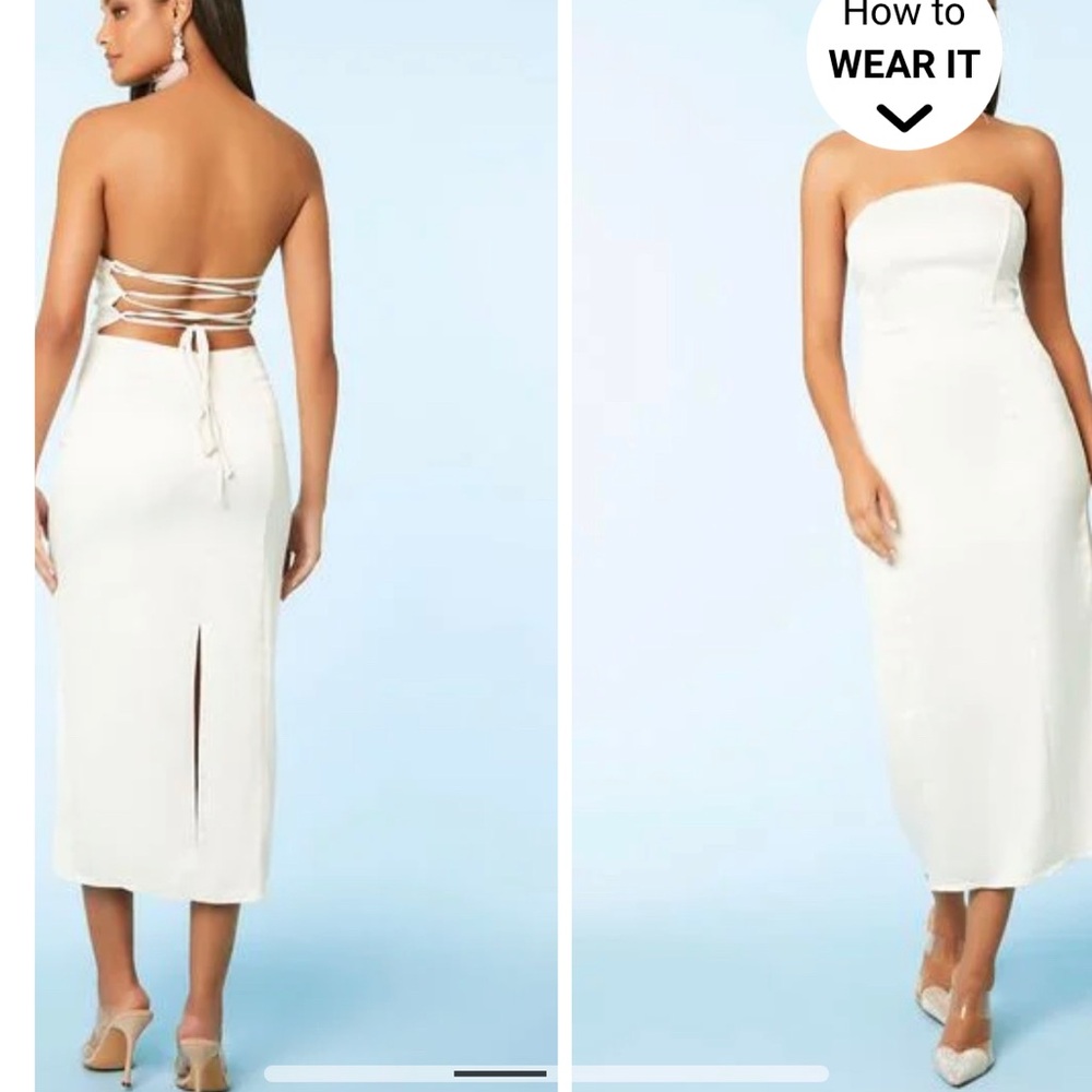 Forever 21 Satin Strapless Crisscross dress
